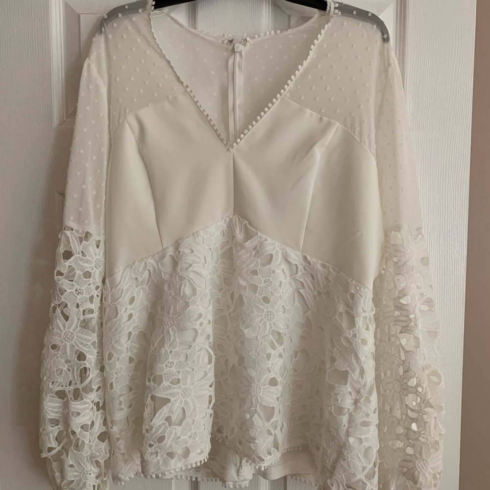 Like New I:NA BEAUTIFUL!!! Sheer Dotted Swiss with cut outs.